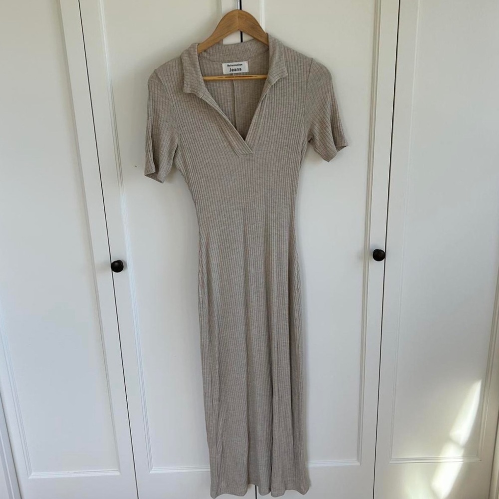 Reformation Midi Rib Knit Bodycon Dress